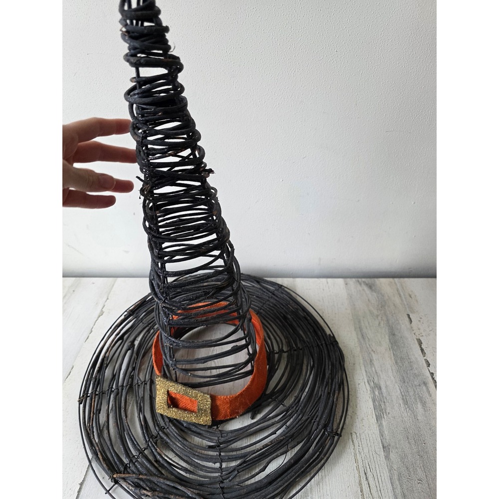 Wooden witch large‎ Halloween hat decor - Picture 6 of 8